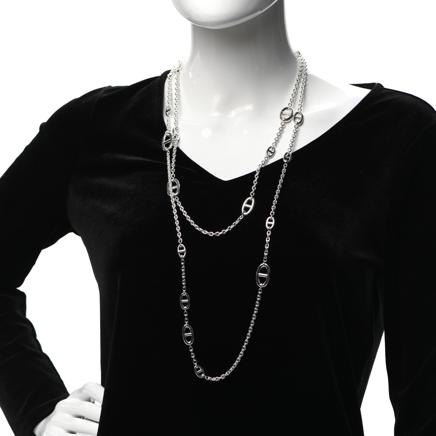 Hermes Sterling Silver Farandole Necklace 160 2 of 4
