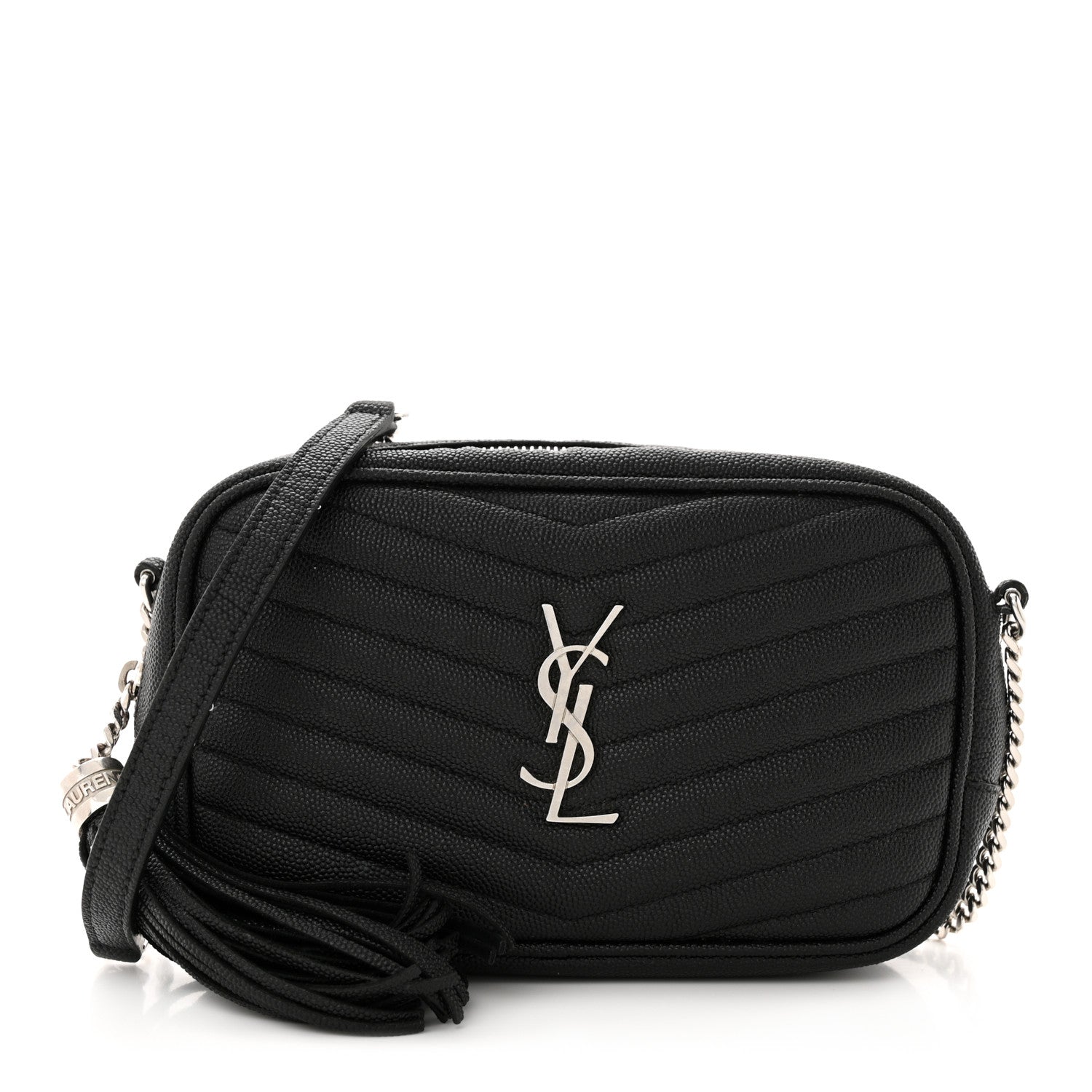 Saint Laurent Grain De Poudre Matelasse Monogram Mini Lou Camera Bag Black 1 of 11