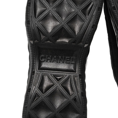Chanel Suede Calfskin Mixed Fibers CC Sneakers 38 Black 6 of 8