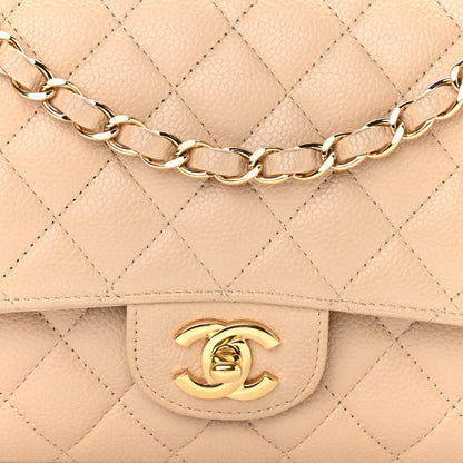 Chanel Caviar Quilted Medium Double Flap Beige 7 of 11