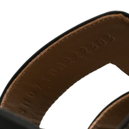 Hermes Calfskin Oasis Sandals 37 Black 9 of 11