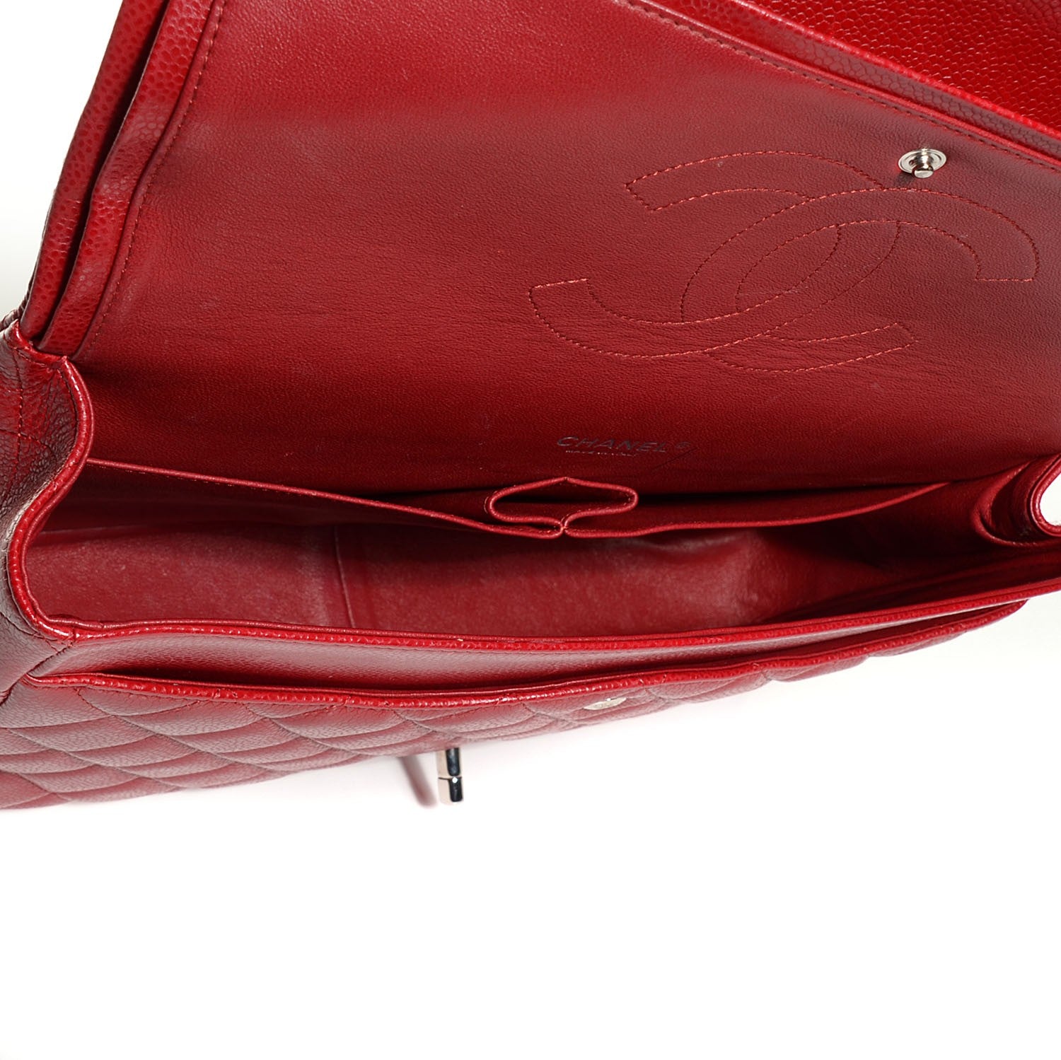 Chanel Caviar Quilted Maxi Double Flap Red 5 of 8