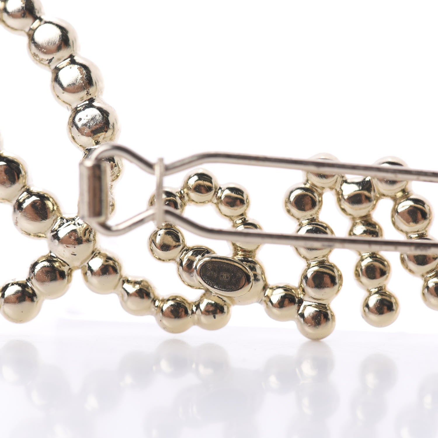 Chanel Metal Glass Swirling Pearls Hair Clip Gold 3 of 3