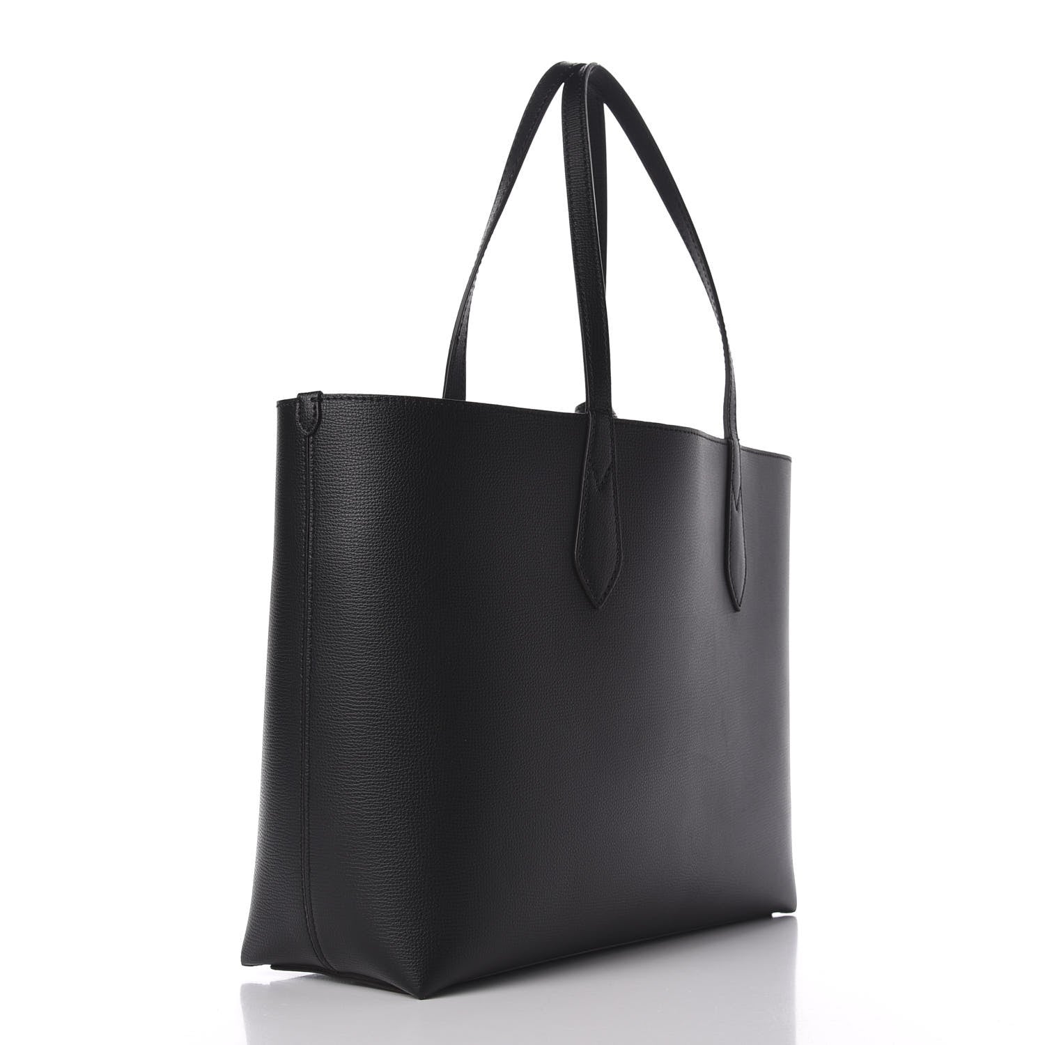 Burberry Grainy Calfskin Haymarket Check Medium Reversible Tote Black 3 of 16