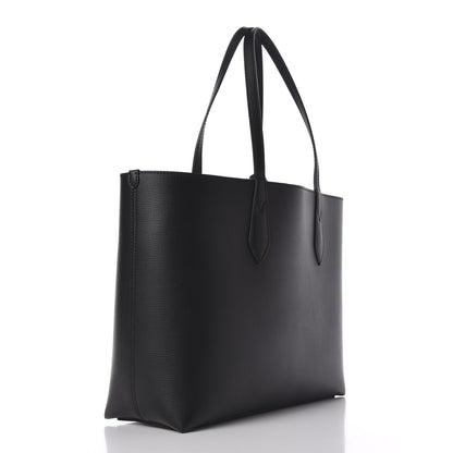 Burberry Grainy Calfskin Haymarket Check Medium Reversible Tote Black 3 of 16