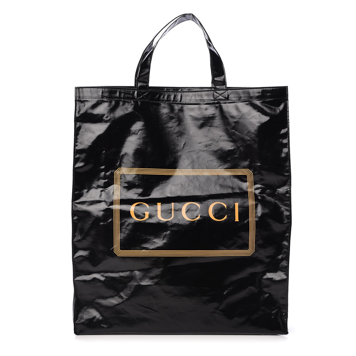 Gucci Patent Canvas Frame Logo Vertical Tote Black Crop 1 of 11