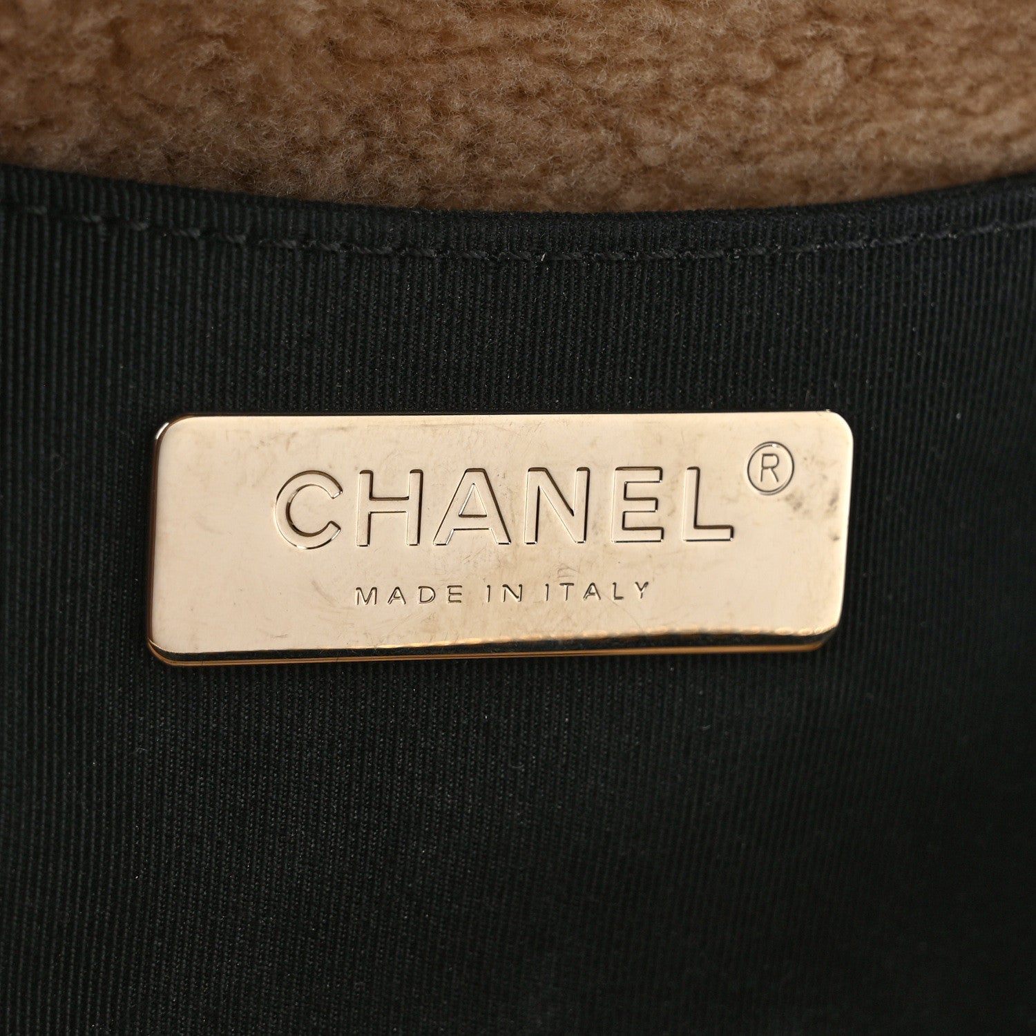 Chanel Shiny Crumpled Sheepskin Shearling Waist Bag Black Beige 6 of 10