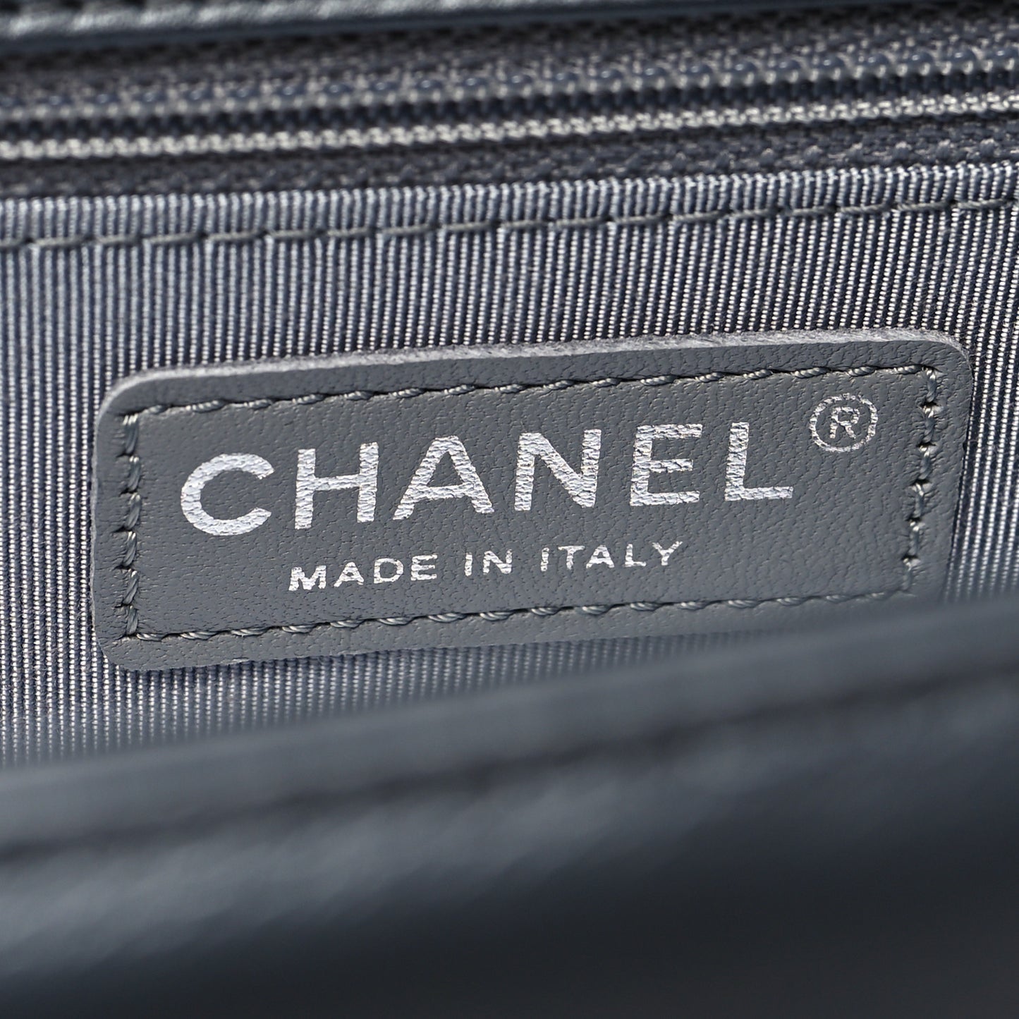 Metallic Calfskin Quilted New Medium Boy Flap Dark Silver