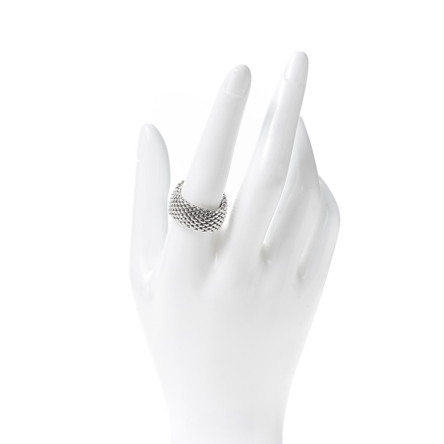Tiffany Sterling Silver Somerset Mesh Ring 59 8.75 2 of 4