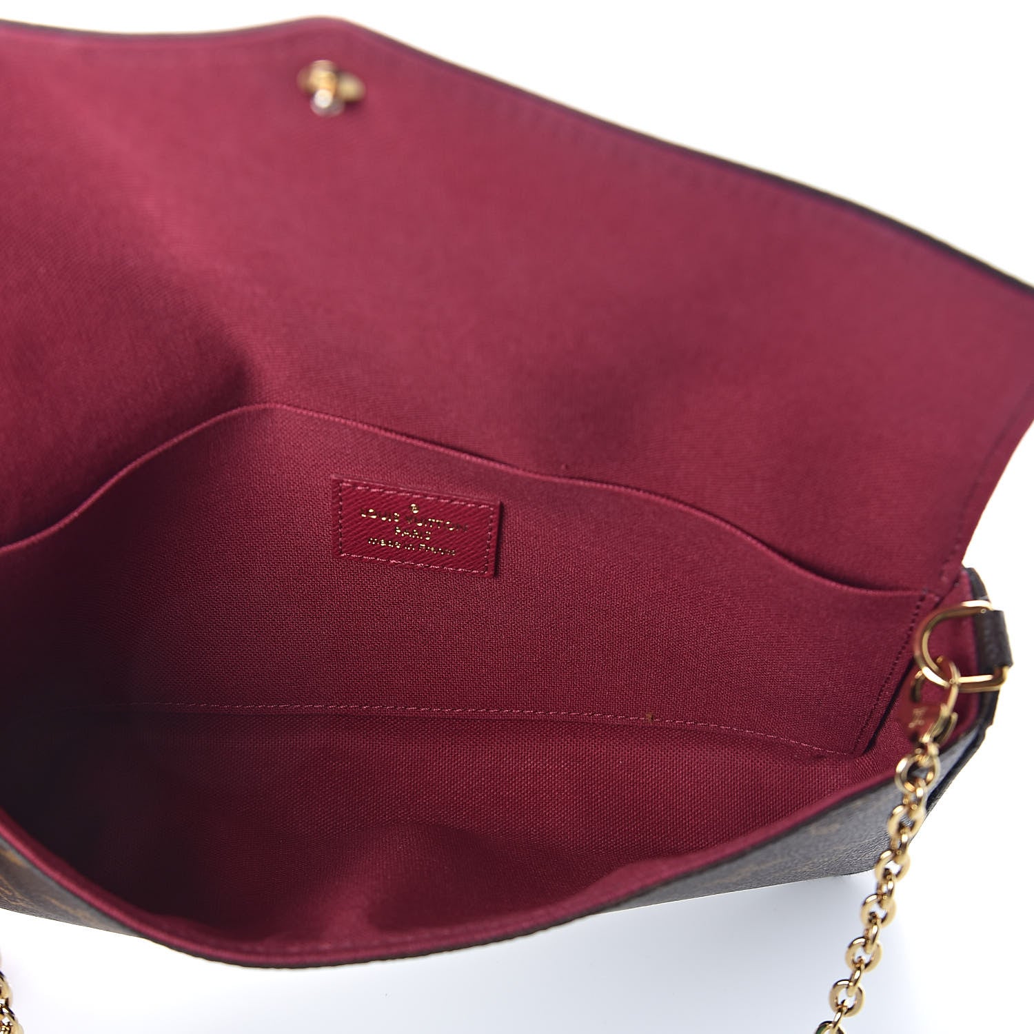 Louis Vuitton Monogram Pochette Felicie Chain Wallet Fuchsia 5 of 8