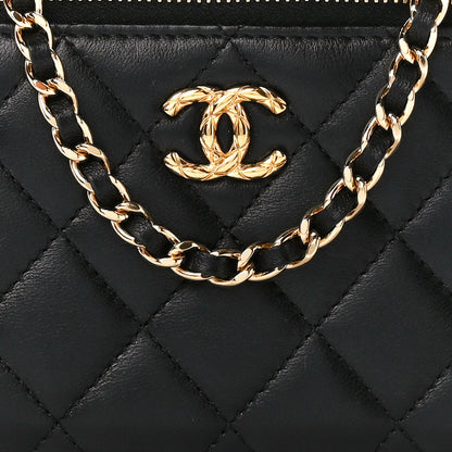 Chanel Lambskin Quilted Resin Vanity Case With Chain Black 8 of 12