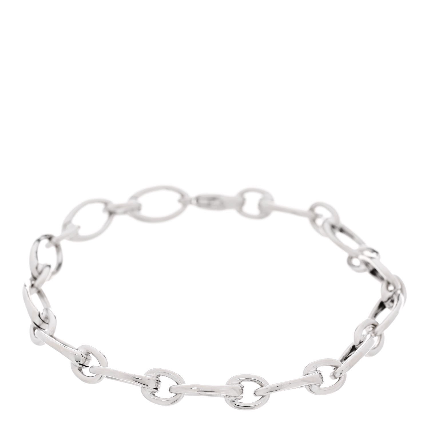 Tiffany 18K White Gold Clasping Oval Link Bracelet 1 of 4