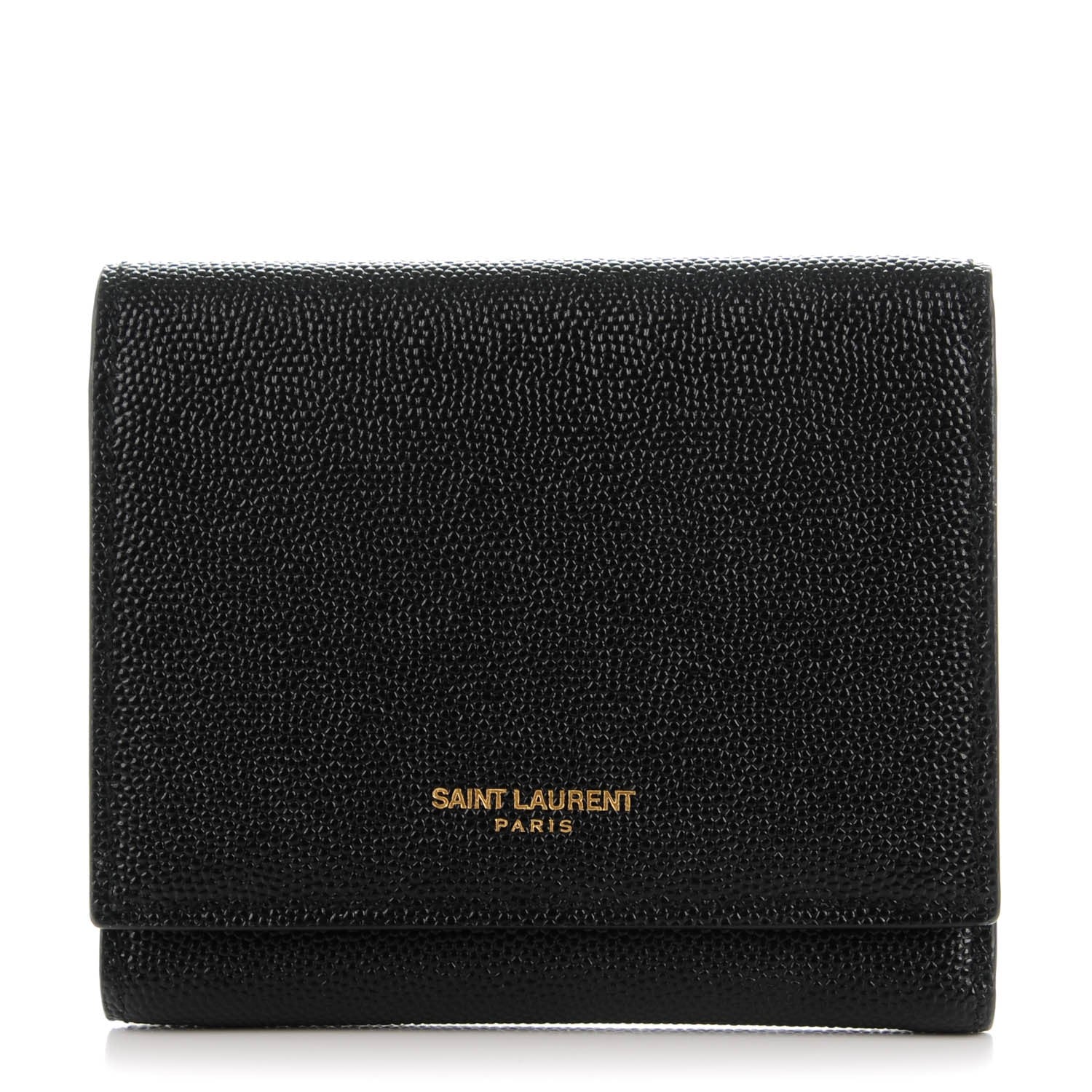 Saint Laurent Grain De Poudre Compact Wallet Black 1 of 6