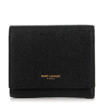 Saint Laurent Grain De Poudre Compact Wallet Black 1 of 6