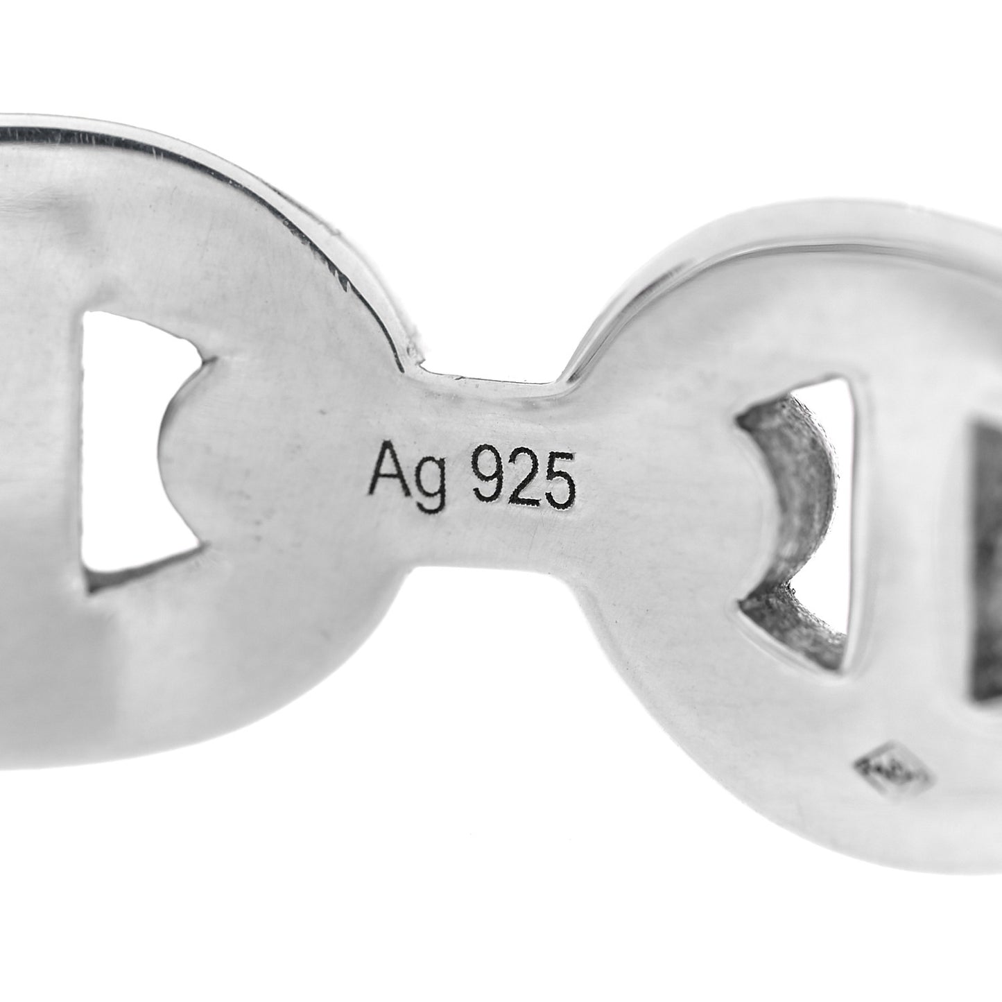 Sterling Silver MM Chaine d'Ancre Enchainee Cuff Bracelet SH