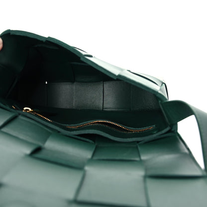 Bottega Veneta Lambskin Maxi Intrecciato Cassette Crossbody Bag Raintree Green 12 of 16