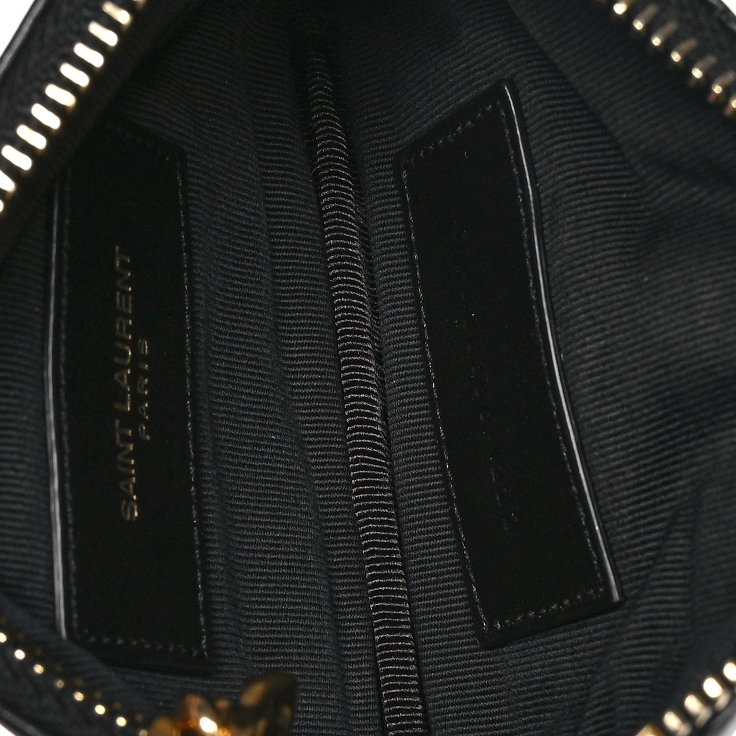 Calfskin Matelasse Monogram Key Pouch Black