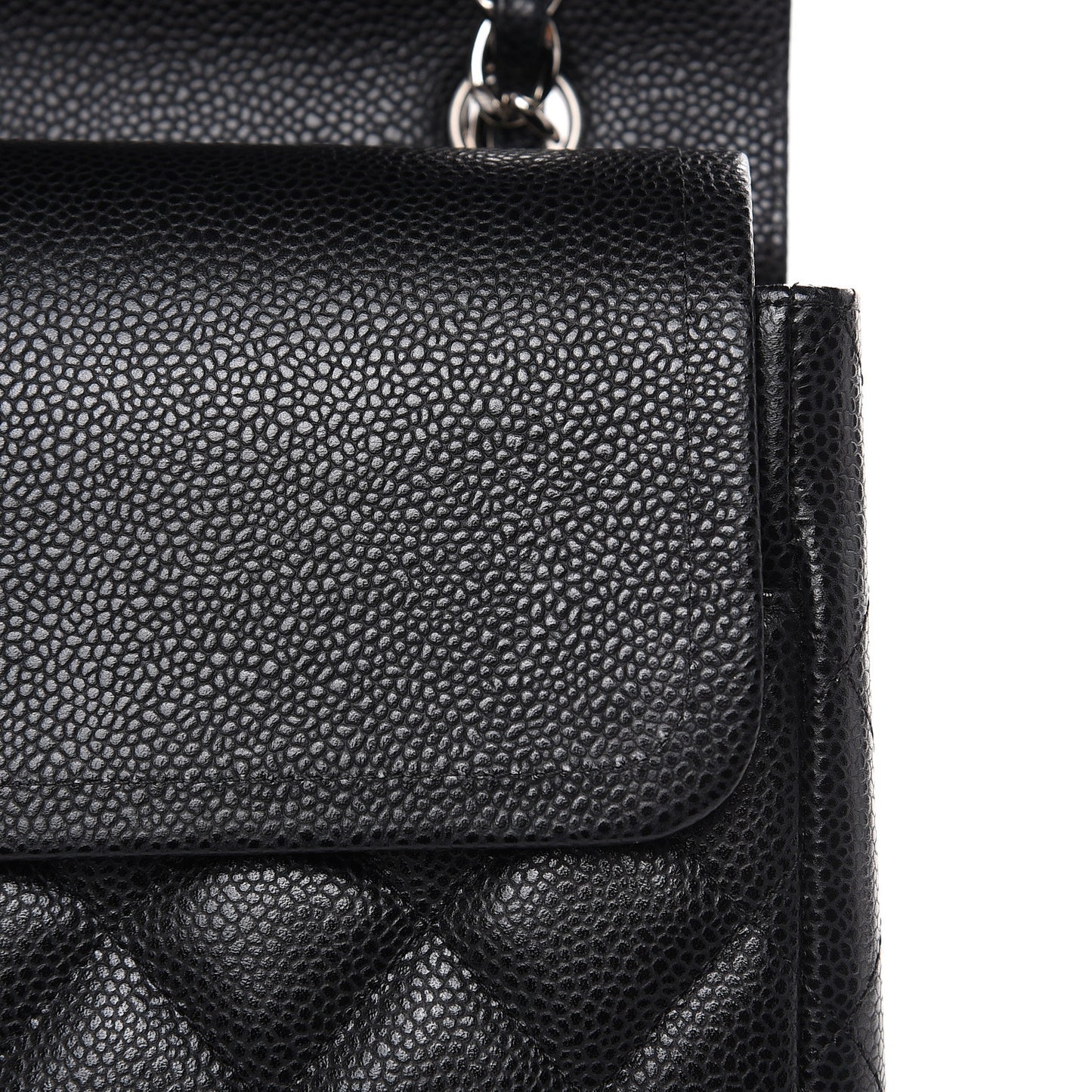 Caviar Quilted Maxi Double Flap Black