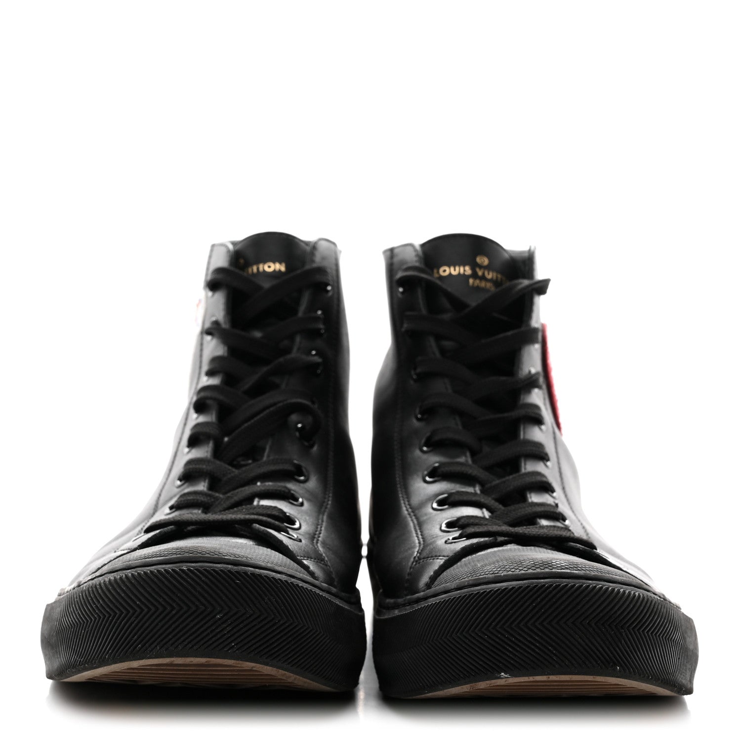 Louis Vuitton Calfskin LV League Tattoo Sneaker Boots 8.5 Black 3 of 10