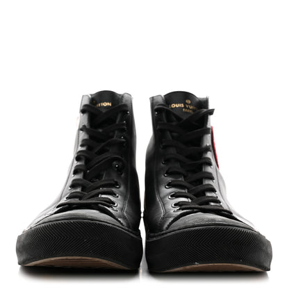 Louis Vuitton Calfskin LV League Tattoo Sneaker Boots 8.5 Black 3 of 10