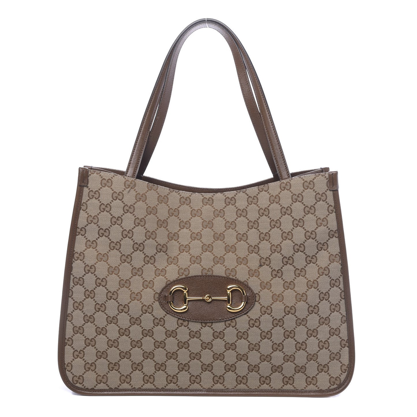 Monogram Horsebit 1955 Tote Bag Beige Brown Sugar