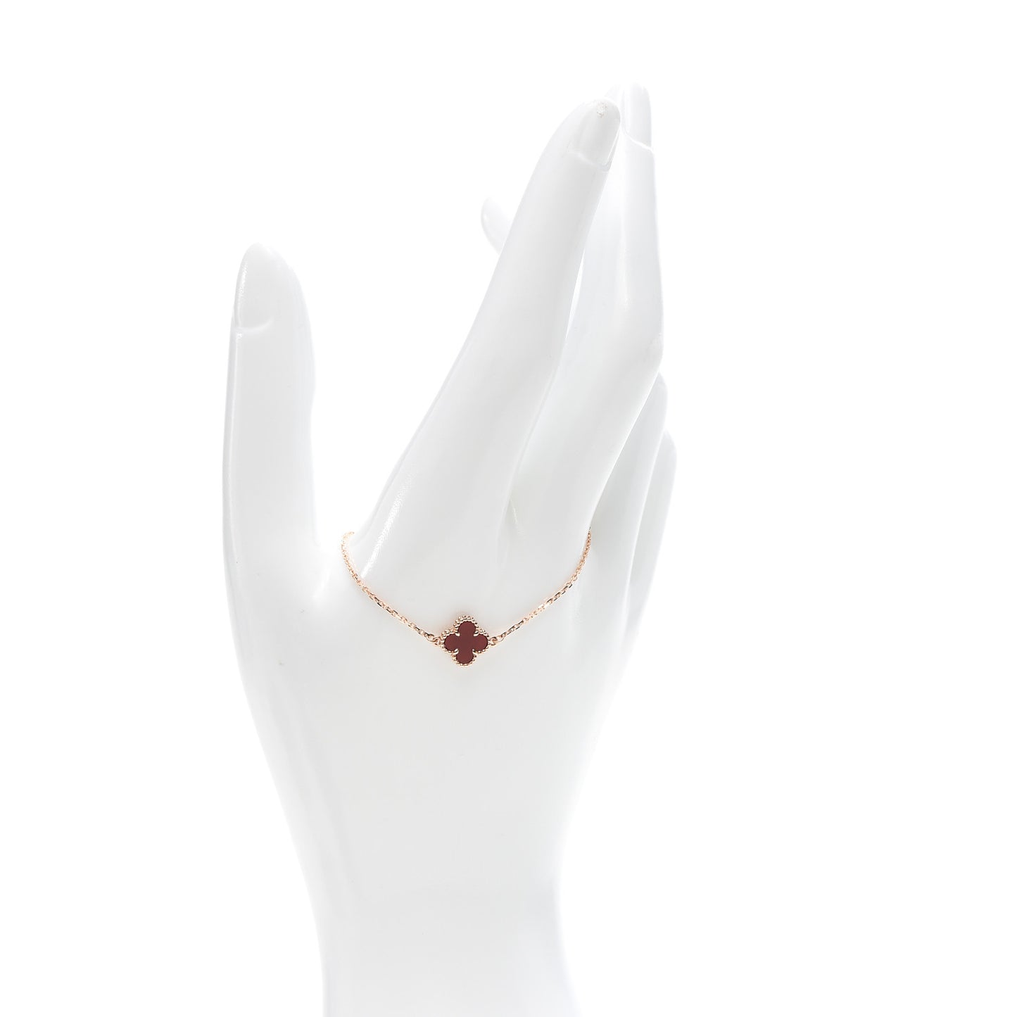 18K Rose Gold Carnelian Sweet Alhambra Bracelet