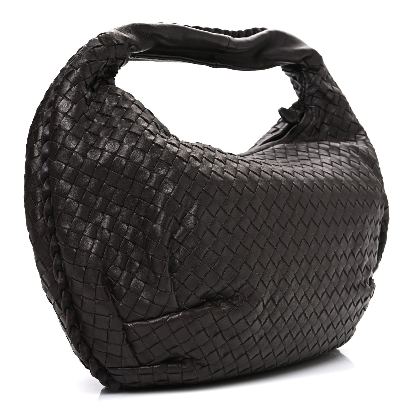 Nappa Intrecciato Medium Belly Veneta Hobo Ebano