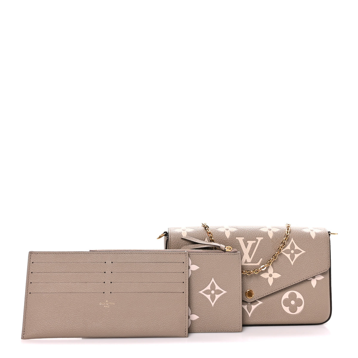 Louis Vuitton Empreinte Monogram Giant Felicie Pochette Tourterelle Creme 3 of 10