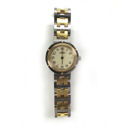 Hermes Stainless Steel 24mm Clipper Quartz Watch Gold 1 of 6