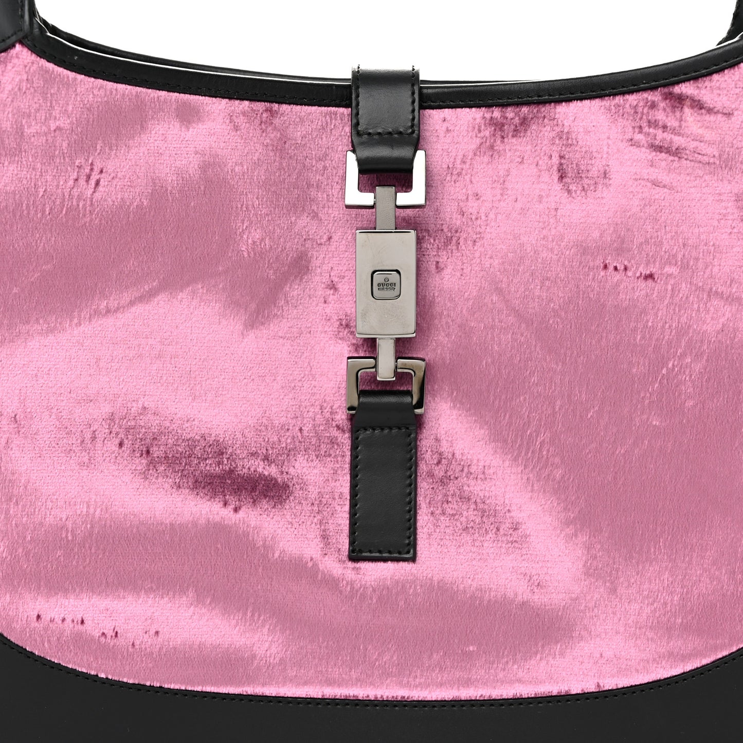 Velvet Calfskin Jackie O Hobo Pink Black