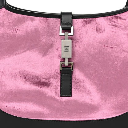 Gucci Velvet Calfskin Jackie O Hobo Pink Black 8 of 10