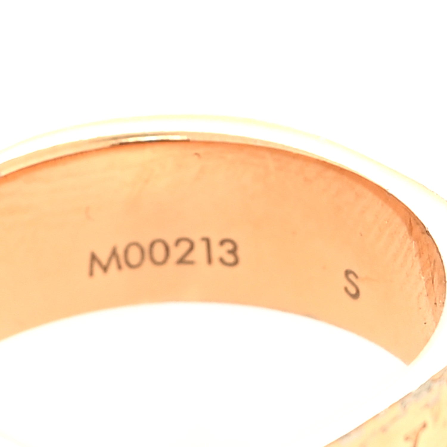 Louis Vuitton Brass Monogram Engraved Nanogram Ring S 53 6.25 Pink Gold 4 of 5