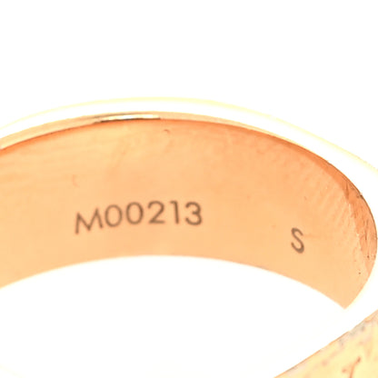 Louis Vuitton Brass Monogram Engraved Nanogram Ring S 53 6.25 Pink Gold 4 of 5