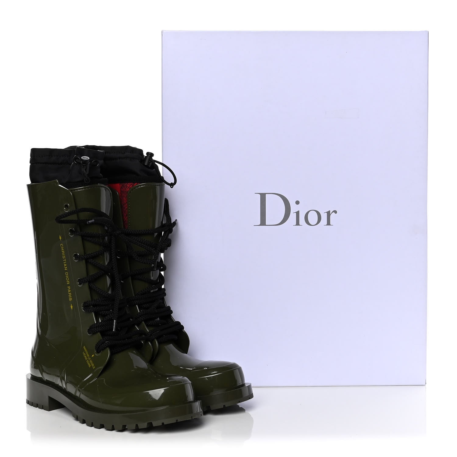 Christian Dior Shiny Rubber Diorcamp Low Boots 38 Military 12 of 12