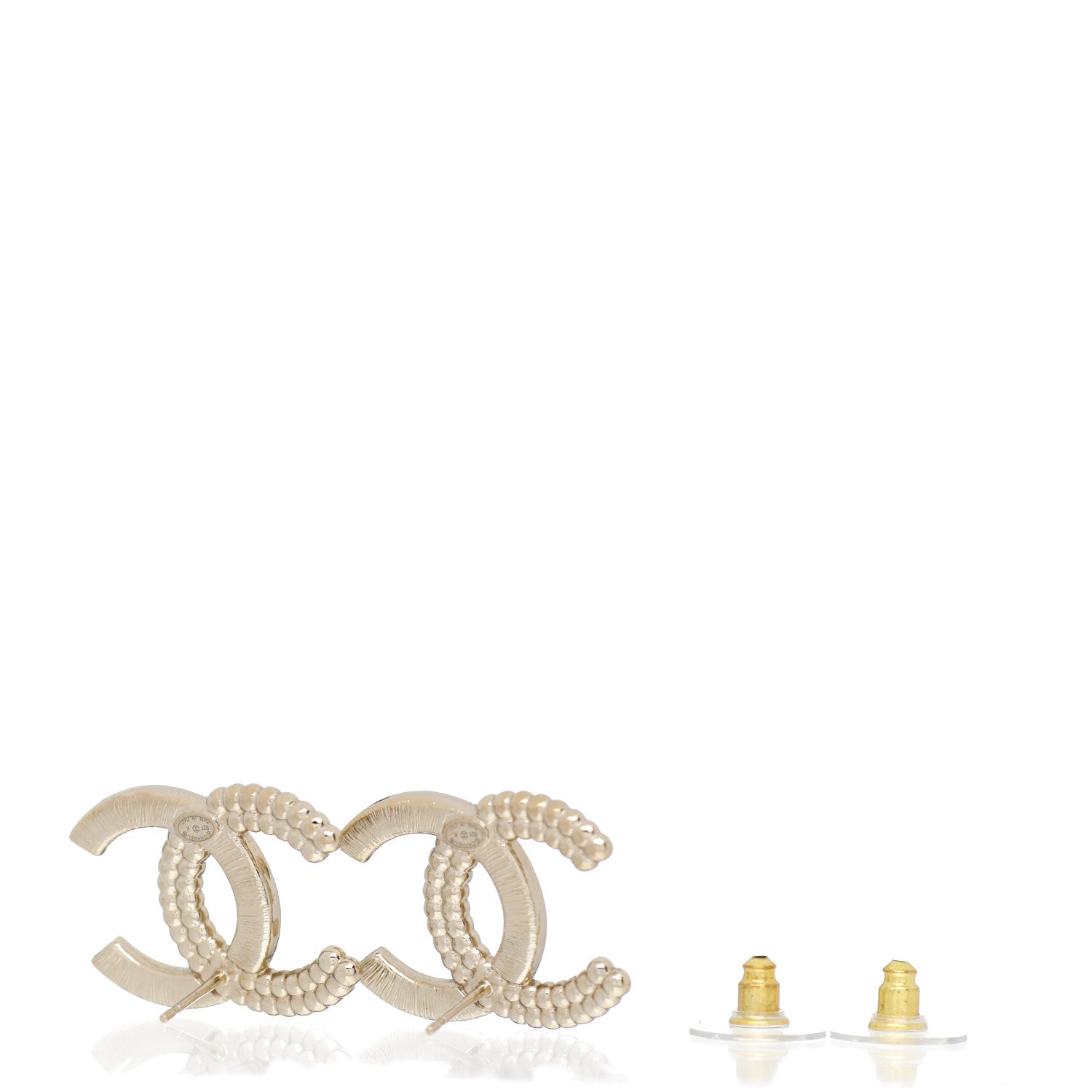 Chanel Crystal Pearl CC Earrings Silver 3 of 4