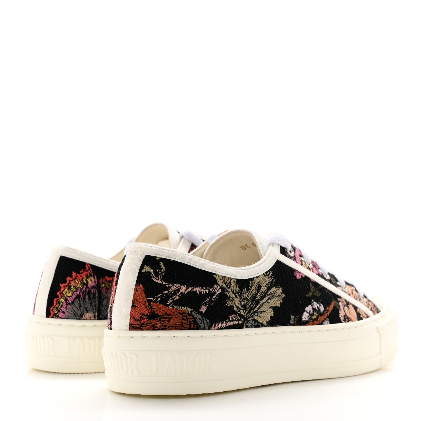 Canvas Jardin Botanique Embroidered Womens Walk'N'Dior Low Top Sneakers 36 Black Multicolor