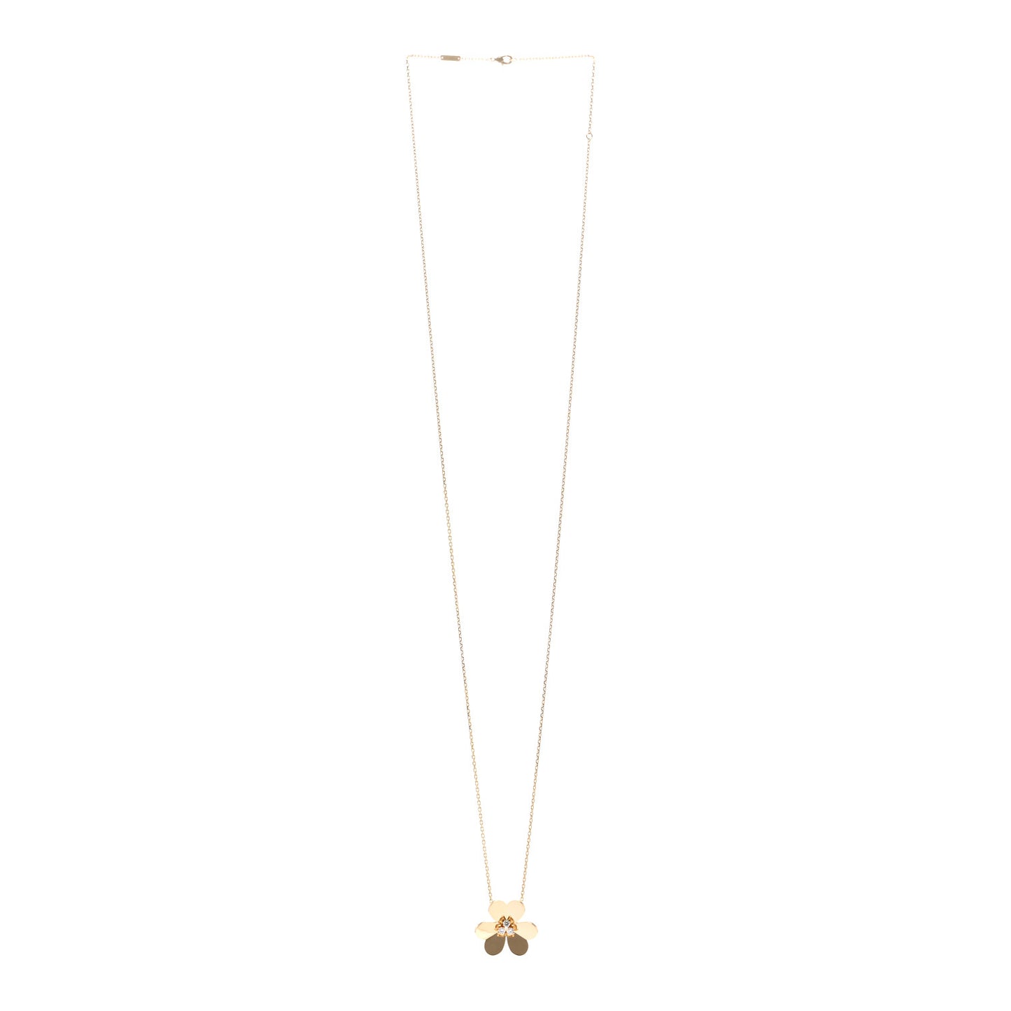 18K Yellow Gold Diamond Very Large Frivole Clip Pendant Necklace