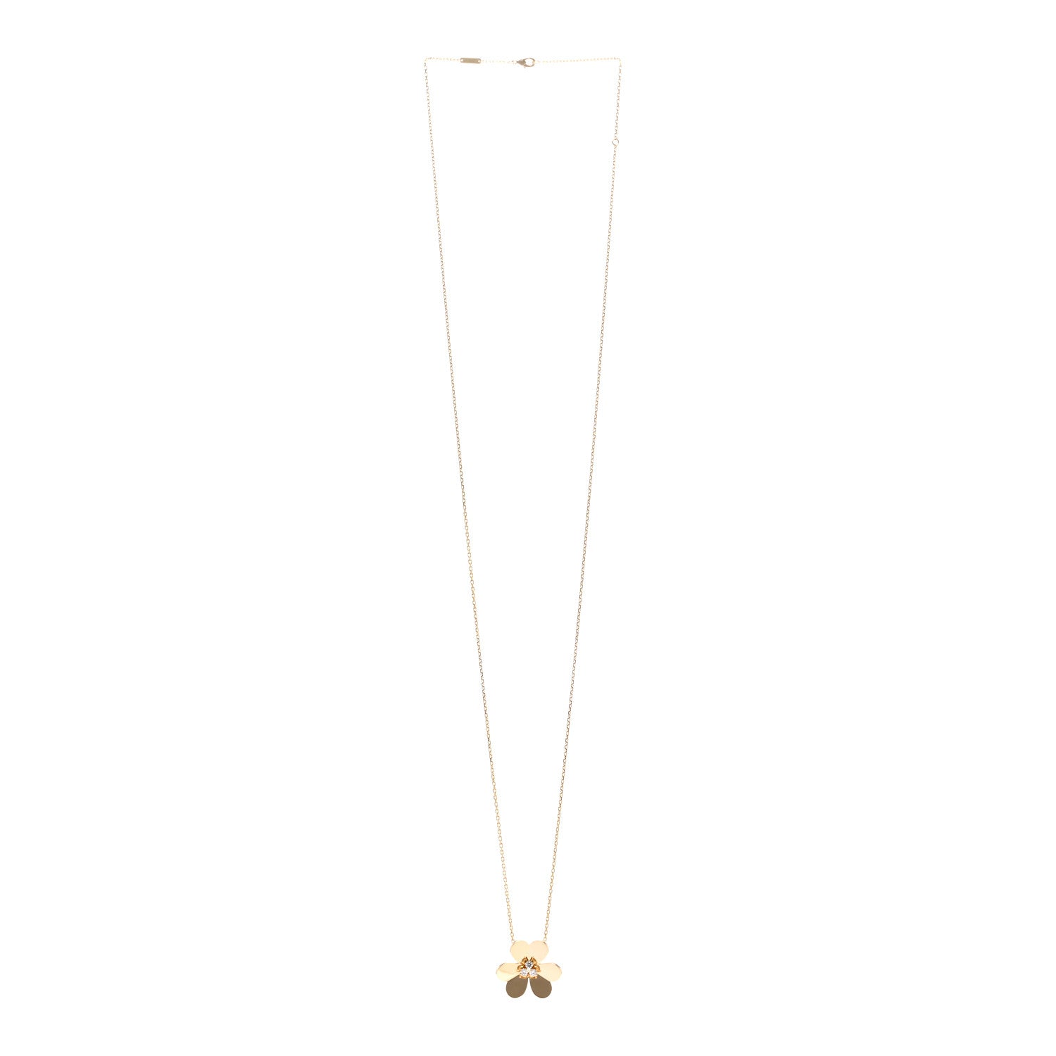 Van Cleef & Arpels 18K Yellow Gold Diamond Very Large Frivole Clip Pendant Necklace 3 of 6