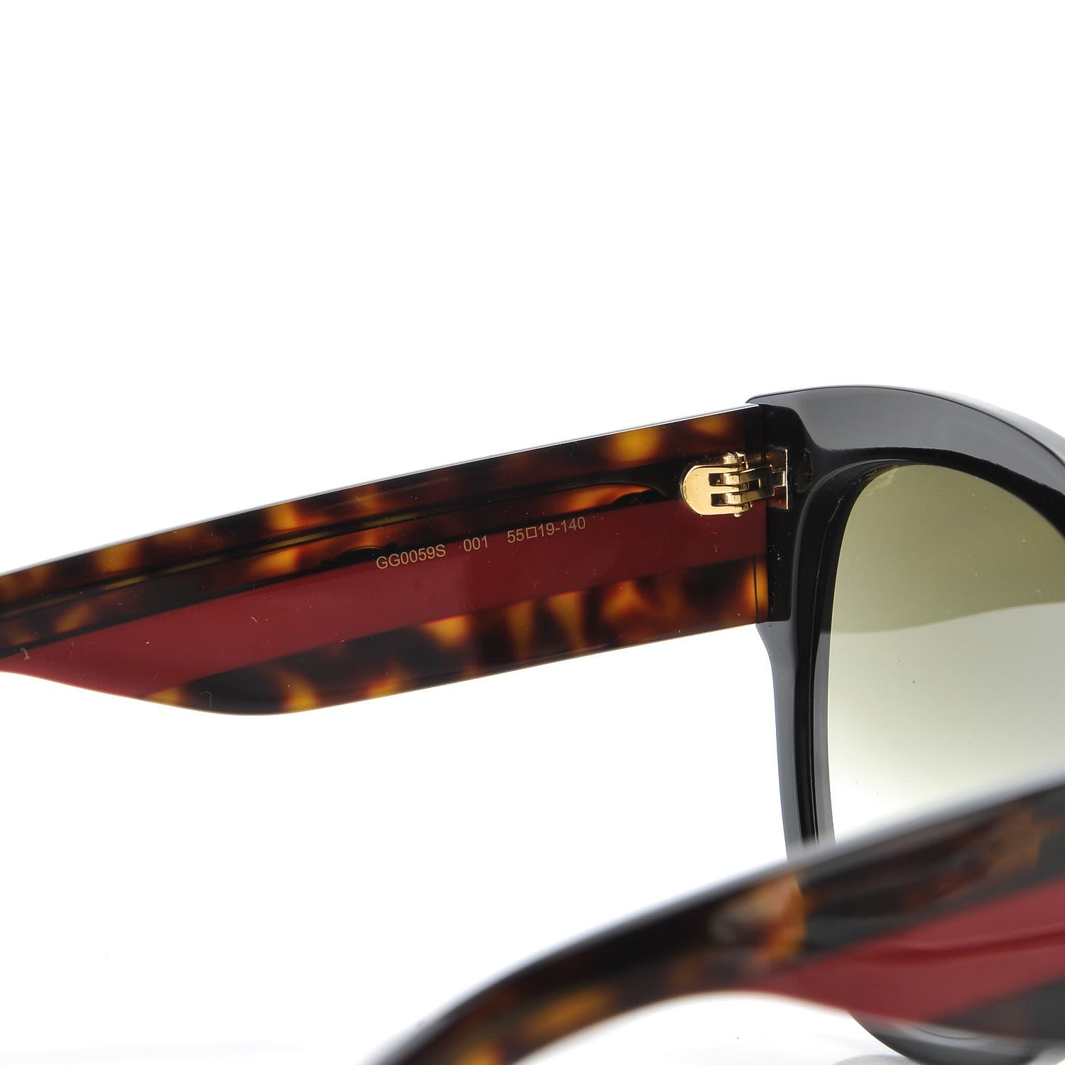 Gucci Acetate Square Frame Web Sunglasses GG0059S Black Tortoise 5 of 8