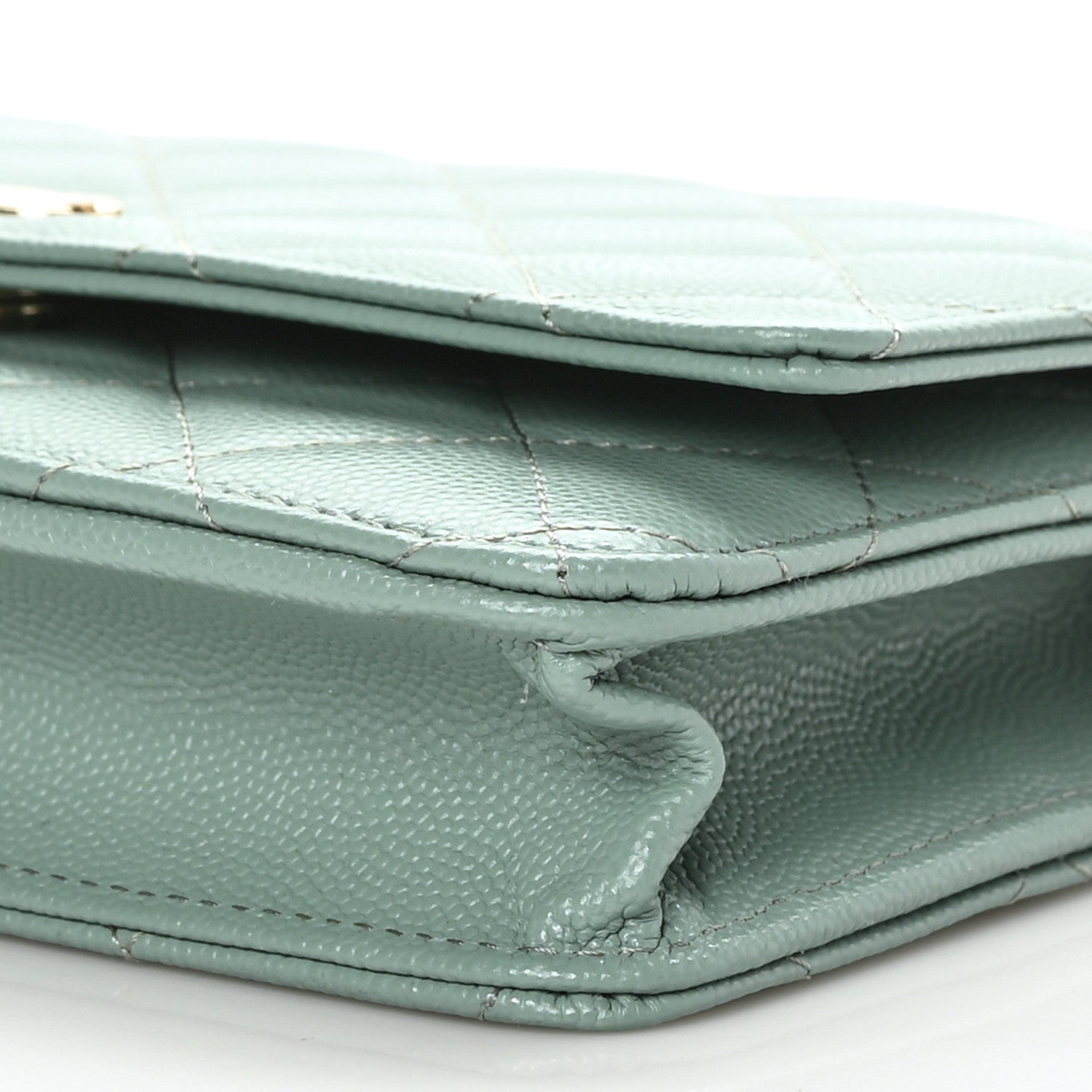 Chanel Caviar Quilted Wallet On Chain WOC Dark Green 10 of 10