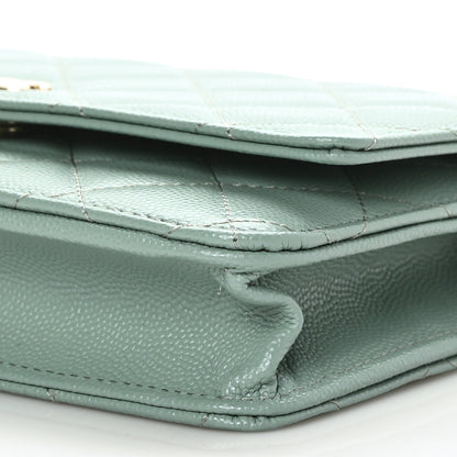Chanel Caviar Quilted Wallet On Chain WOC Dark Green 10 of 10