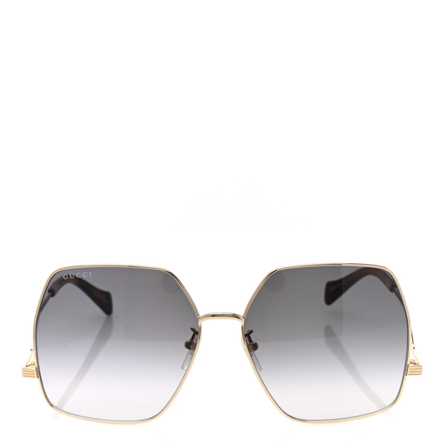 Gucci Metal Oversized Square Frame Sunglasses GG1005S Gold 2 of 8