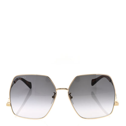 Gucci Metal Oversized Square Frame Sunglasses GG1005S Gold 2 of 8