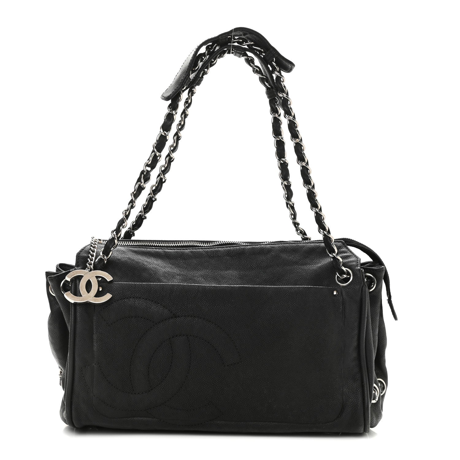 Chanel Caviar Diagonal Ligne Tote Black 1 of 10