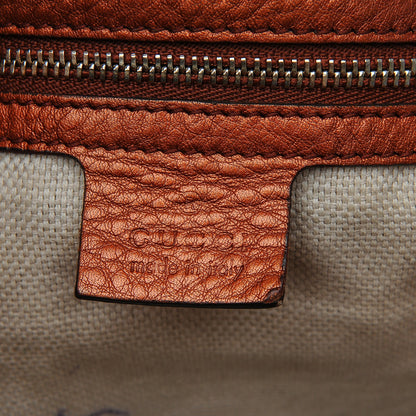 Gucci Metallic Pebbled Calfskin Medium Soho Chain Shoulder Bag Burnt Orange 6 of 10