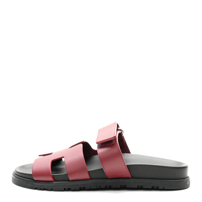 Hermes Calfskin Womens Chypre Sandals 36 Rouge H 1 of 9