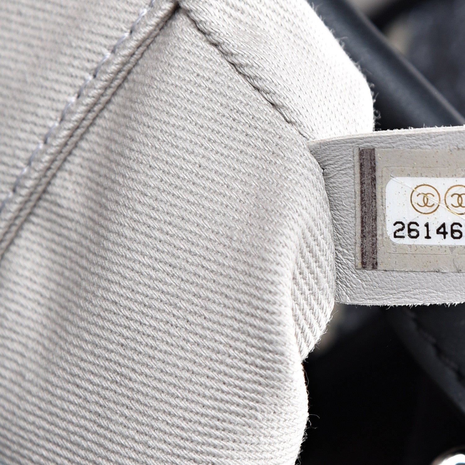 Chanel Striped Canvas Medium Deauville Tote Black 6 of 9
