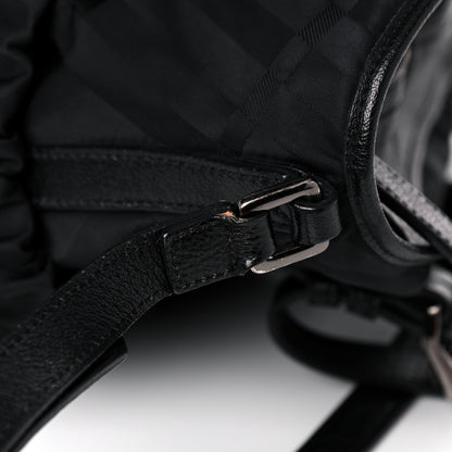 Burberry Nylon Tonal Check Drawstring Tote Black 11 of 18