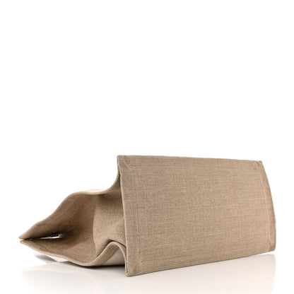 Saint Laurent Linen Calfskin Small Rive Gauche Tote Greggio Natural 4 of 10