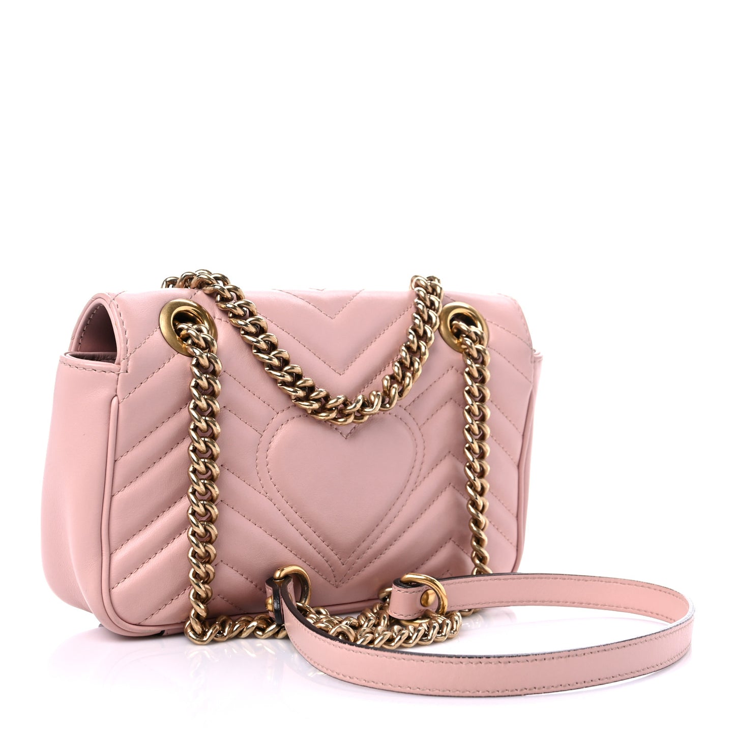 Calfskin Matelasse Mini GG Marmont Shoulder Bag Perfect Pink